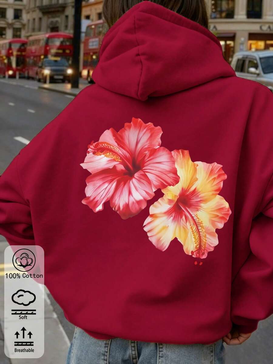 夏季寬鬆上衣,簡約趣味Y2K風格日常百搭,休閒時尚運動裝 - 紅色 - 查看 1