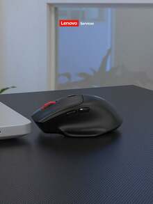 Lenovo Wireless Mouse, Dual Mode Rechargeable Mouse, 2.4G/BT Connection, Ergonomic Gaming Mouse, Skin-Friendly Material, Comfortable Grip, Multipurpose For Office, Home & Gaming, Suitable For Multiple Devices, Long Battery Life - Black - View 8