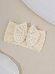 1 pièce Bandeau en dentelle avec nœud et perle pour bébé fille, accessoire pour cheveux, convient pour le port quotidien et les fêtes, cadeau parfait pour les filles - Multicolore - Voir 6