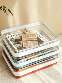 PVC Transparent Storage Box, Hard Stackable File Bag, Multi-Functional For Storing Accessories And Stationery, Suitable For Home, Travel And School - Multicolor - View 2