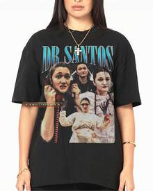 Dr. -Shirt - Isa Briones Shirt The Pitt Tee Unisex Vintage 90er Retro bedrucktes modisches Herren- und Damen-T-Shirt, Fan Retro bedrucktes Fashi - Schwarz - Übersicht 1