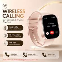 Smartwatch With Wireless Calling (Answer/Make/Reject Calls), 1.88-Inch Full Touch Color Screen, Multiple Sports Modes, Heart Rate/Sleep Monitoring, Alarm, Unisex, Holiday Gift, Fitness Tracker - View 2