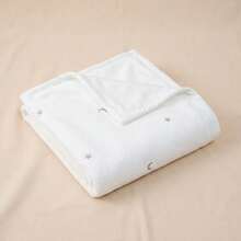 1件刺繡圖案柔軟舒適嬰兒搖粒絨毯，四季通用嬰兒毯，冷氣毯，方便攜帶適用嬰兒外出 - 80*100厘米 - 查看 7