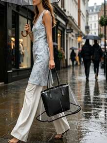Transparent Handbag Rain Cover, Universal Handbag Raincoat, Reusable Waterproof PVC Rain Bag, Reinforced Edges, Fashionable Protective Cover Suitable For Outdoor Travel, Hiking And Daily Use, Essential For Most Bags In Rainy Weather - Multicolor - View 4