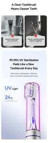 Deerma YS01 電動牙刷 42,000次/分震動 廣角擺動 UV-A抗菌刷毛 軟毛刷頭 保護牙齦 5種清潔模式 30天長效續航 IPX7防水認證 - 銀色 - 查看 6