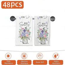 2/4/48pcs Spring Vase Watercolor Floral Print Kitchen Towels - Ultra Soft, Absorbent Polyester Dishcloths And Hand Towels, Perfect For Holiday Decor, Kitchen Decor, Party Decor - Multicolor - View 11