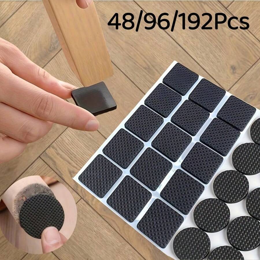 48/96/192Pcs Plastic Silent Chair Leg Protectors - Anti-Slip Noise-Reducing Furniture Pads, Suitable For Dining Chairs And Tables, Dark Brown, Durable Plastic Material, Furniture Protection, Modern Aesthetic, Plastic Structure, Chair Leg Protectors