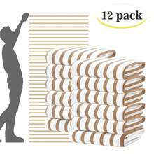12 Pack Oversized Microfiber Bath Towels, Cabana Striped Beach Towels Set, 27x55 Inch Large Super Absorbent Quick Dry Towels, Windproof & Sunscreen, Ideal For Beach, Travel, Camping, Pool, Vacation, Summer Essential Gift For Men Women Family - 卡其色 - 查看 1