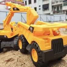 Juguete excavadora realista grande para niños - Máquina excavadora realista con inercia y movimiento deslizante, apta para jugar en la playa y el patio trasero, camión de construcción, bulldozer, cargador, de vuelta a la escuela - Multicolor - Ver 2