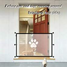 No-Drill Pet Isolation Net, Dog Barrier For Home Protection, Transparent And Stable, Super Easy Installation - Black - View 13