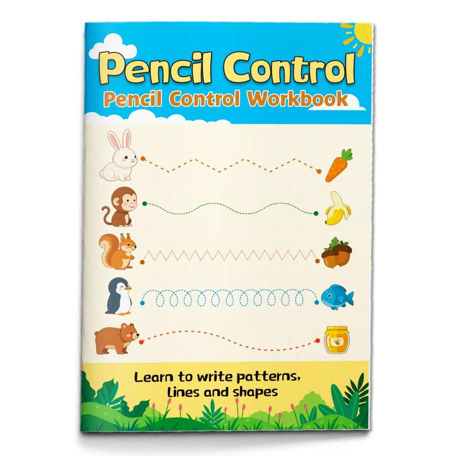 Pen Control Practice Workbook, Includes Rich Line Tracing And Shape Exercises, Helps Improve Pen Control Stability And Writing Ability, Develops Focus And Hand-Eye Coordination - Pen Control Practice Book - View 1