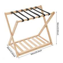2-Pack Bamboo Luggage Racks For Guest Rooms - Bamboo Wood Color - View 3