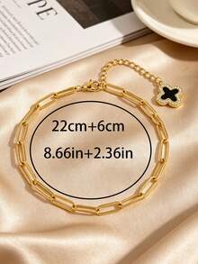 Pulsera femenina delicada, acabado brillante resistente a la corrosión, versátil para ir al trabajo - Dorado - Ver 4
