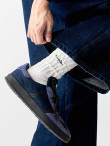 1/4/8 Pairs Men's Mid-Calf Socks, Japanese Style Vertical Stripe Textured Long Socks, Minimalist Letter Embroidery Candy Color Sports Mid-Calf Socks, Fun Socks, Men's Hip-Hop Socks - Multicolor - View 16