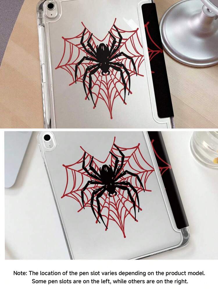 White Spider Tablet Protective Case, Double-Sided Acrylic Transparent Crystal Backplate Shockproof Sleep/Wake Tablet Protective Case, Compatible With IPad/Tablet, Compatible With IPad 10th Gen, 11(A16)2025 (11 Inch), 10.2/Mini6/Mini7/9.7 Inch, Tablet Protective Case Compatible With Samsung Galaxy Tab A9 Plus, Perfect Holiday Gift, Fashionable Minimalist Pattern. - Multicolor - View 9