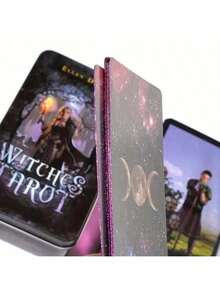 78 Card Gold-Plated Edge Guide Set, Tarot Card Gold-Plated Edge Tarot Card And Tin Box, Cards And Guides Are Placed In A Metal Box To Predict Your Future, Fortune Telling Games And Tools, Christmas And Halloween Gifts, Astrology Fortune Telling Cards - 78 Sheets - View 6