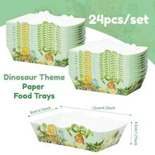 Khay đựng thức ăn hình khủng long dễ thương (6/12 chiếc), đĩa đựng đồ ăn nhẹ in hình Triceratops, thích hợp cho tiệc sinh nhật chủ đề khủng long, tiệc bỏng ngô, đám cưới và các sự kiện ngoài trời, đồ dùng ăn uống dùng một lần, Giáng sinh. - Nhiều màu - Xem 16