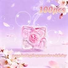 100pcs Pod Deterjen Konsentrat 5-in-1, Formula Penghilang Noda yang Ampuh, Aroma Bunga Sakura yang Tahan Lama, Cocok untuk Meningkatkan Efisiensi Pembersihan Mesin Cuci, Produk Pembersih Kapsul Gel Plastik, Kompatibel dengan Semua Deterjen - Liquid - View 11