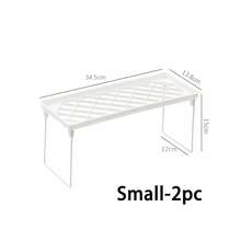 3/2-Tier Stackable Desktop Organizer Shelf, Back To School Supplies, Space-Saving Foldable Desktop Storage Rack For Office Dorm Vanity, Cabinet Organizer Shelf, Multi-Function Tabletop Storage Rack, White Leakage Shelf For Placing Cups - Multicolor - View 12