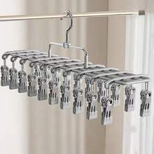 Gantungan Baju Multi-Klip Stainless Steel, Rak Pengering 20 Klip untuk Balkon, Gantungan Pakaian Dalam dan Celana Dalam Tahan Angin, Rak Penyimpanan Pakaian Dalam Dua Baris yang Dapat Berputar untuk Lemari Pakaian, Gantungan Anti-Selip Multifungsi untuk Bra, Syal, Sabuk, untuk Memilah dan Mengatur - View 14