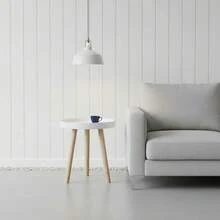 KIWI MOBLEKIT | Wooden And Metal Side Tables For Living Room Or Bedroom, Modern Functional Tables With Different Shapes And Heights, Fixed Or Folding Options For Home - 白色 35 公分 – 3 腿 - 查看 6