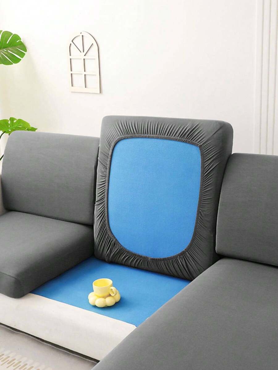1 Stück minimalistischer moderner einfarbiger Sofaüberzug und Kissenbezug aus Milchseide-Polyesterfaser, elastisch, für alle Jahreszeiten
