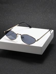 1 Pair Men's Retro Geometric Frame Sunglasses, Perfect Blend Of Modern Style And Vintage Charm, Suitable For Beach Parties, Street Photography, Music Festivals, Fits All Face Shapes - Multicolor - View 2