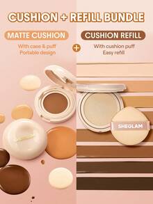 SHEGLAM [2Pcs] Lock & Go Cushion 氣墊粉底和替換芯套組 品牌美妝化妝品 適合女士與女孩 - 裸色 - 查看 2