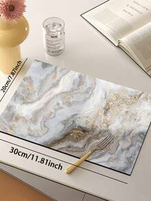 1pc Luxury Gold Foil Ink Wash Marble Print 3.5mm Soft Rubber Indoor Mat, Dirt-Resistant Anti-Fatigue, Small Rug Bathroom Mat Outdoor Door Mat, Suitable For Kitchen, Bathroom, Laundry Room, Living Room, Garden - Multicolor - View 16