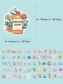 SCXXBSW 60pcs These Beautician-Themed Stickers Are Ideal For Stationery, Desk Essentials, Planners, Notebooks, Laptop Accessories, Calendars And Other Irregularly Shaped Items. They Are Perfect As Rewards, Festive Gifts And For Travel Enthusiasts. - Sticker - View 3