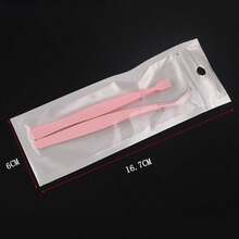 2pcs Stainless Steel Flat Head Eyelash Tweezers Set, Eyelash Curler & Lower Lash Curler, Non-Stick Precision Eyelash Extension Tools, Essential For Women, School & Travel - Multicolor - View 14