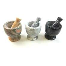 Mortero Triturador Molinillo Molcajete de Mármol Sólido para Especias y Cocina con Diseño Ergonómico y Acabado Pulido - Multicolor - Ver 2
