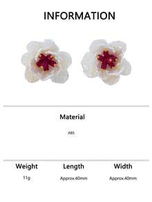 1 Pair/2 Pairs Begonia Flower Earrings, Niche Design, Gentle Blue And White Multi-Layer Petal Ear Studs - Braided Earrings - View 8