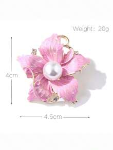 1pc Flower Brooch, Premium Exquisite Pin, Suitable For Women's Clothing Daily Wear And Gift - Pink - View 6