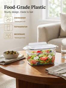 Multiple-Piece Set Of Airtight Plastic Storage Containers, Visible, Moisture-Proof And Leak-Proof Kitchen Dry Food Storage Boxes, Large Capacity Household Oatmeal, Nut, And Pasta Sorting And Labeling Airtight Container Set. - View 3