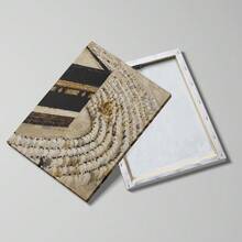 1 pezzo cartellone su tela astratto di architettura islamica con cornice/senza cornice, stampa artistica da parete con paesaggio di moschea araba in stile boho, decorazione per festival, pittura a rotolo religiosa per sala da preghiera, soggiorno, camera da letto, decorazione moderna per la casa - A - Visualizzare 3