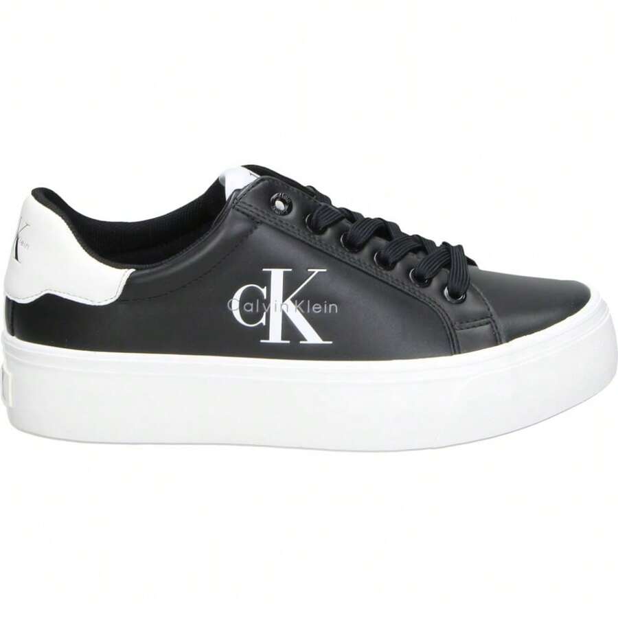 CALVIN KLEIN | Zapatillas Calvin Klein para Mujer – Deportivas Negras con Suela Blanca – Sneakers con Cordones – Plataforma Media y Cómoda – Combinables – Modelo HW0HW03159BDS - Negro - Ver 1