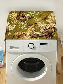 1pc Junma Flower Washing Machine Dust Cover, Furniture Washing Machine Dust Cover, Anti-Stain Dust Cover, Washable Refrigerator Dust Cover, Household Dust Cover, High Appearance Level Dust Cover - Multicolor - View 4
