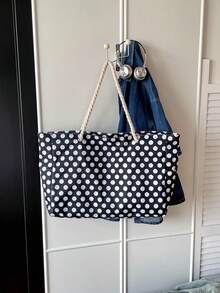 Women's Beach Bag, Large Waterproof Beach Tote, Zipper Closure, Waterproof Sand-Proof Pool Bag, Large Tote Bag (Random Pattern) - Black - View 9