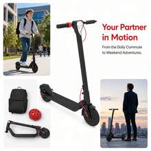 Electric Scooter350W Motor, 15-20 Miles Range, 19MPH Max Speed, 8.5-Inch Anti-Skid Solid Tyres, Dual Brake System, LED Lighting, Lightweight 33 LBS, Foldable Design. - CS-538 - View 4