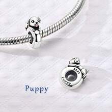 1pc S925 Sterling Silver Cute Pet Animal Spacer Bead, Cat Puppy Elephant Sloth 3D Lying Pose, With Adorable Engraving And Enamel Details, Comes With Exquisite Gift Box, Anti-Slip Positioning Design, Compatible With Basic Bracelets, Suitable For Handmade DIY Jewelry Making And Gifting - Multicolor - View 6