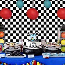 Black And White Checkered Birthday Party Decoration Backdrop Banner - Theme Party - Perfect Decoration - Bedroom Tapestry - Photo Background - Photography Prop - Multicolor - View 3