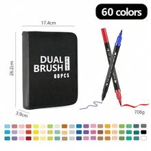 168/120/100/80/72/60/48/36pcs Dual Tip Marker Set, Washable, Non-Bleeding, Waterproof, Vibrant Colors, Professional Artist Markers, DIY Graffiti Painting Tools, Sketching Coloring Set, Perfect Art Collection Gift - Sets - View 12
