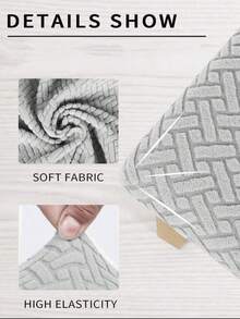 1PC/4pcs Jacquard Bar Stool Chair Seat Cover Elastic Rectangle Bar Stool Slipcover Stretch Anti-Dirt Dining Chair Case Suitable For Use In Restaurants, Kitchens, Hotels, Clubs, And Bars. - Light Grey - View 4