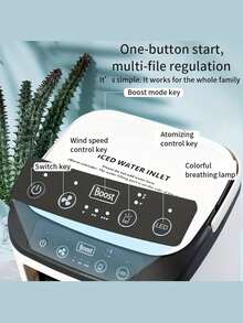 1pc New Portable Air Conditioning Fan, Large Capacity Water Tank + Ice Box/3-Speed Wind, Colorful Atmosphere LED Light, Suitable For Office, Bedroom, Living Room, Kitchen, Outdoor Travel, Camping And Other Occasions, Perfect Birthday Gift And Holiday Gift For Friends And Family In Hot Summer - Multicolor - View 6
