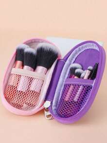 10pcs Classic Pink Multi-Function Makeup Brush Set - Multicolor - View 3