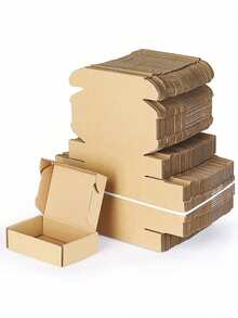 3-Layer Corrugated Kraft Paper Gift Box, Thickened, Suitable For Birthday Party Gift Packaging, Back To School, Valentine's Day - Multicolor - View 2