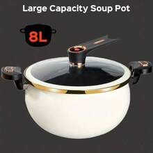 A 8L Large Capacity Multifunctional Soup Pot, 28Cm/11In, Suitable For Cooking And Stewing, Compatible With Gas And Induction Cookers - View 5