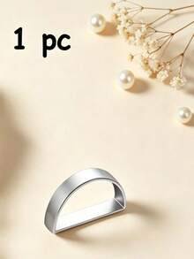 4-24 Stücke matte goldene D-förmige Serviettenringe, halbkreisförmige Metall-Serviettenhalter-Schnallen, Tischdekoration, Hochzeit, Bankett, Party - Silber - Übersicht 13