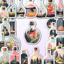 50 Stickers In Illustration Style Of Magical Bottles In The World - Waterproof Vinyl, Suitable For Laptops, Water Bottles, Notebooks, Suitcases, Etc. - Cute Cartoon DIY Scrapbook Gift - Alien - View 8